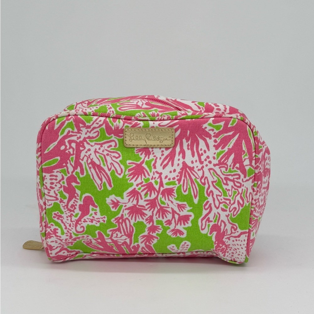 Lilly Pulitzer Coral Print Makeup Bag